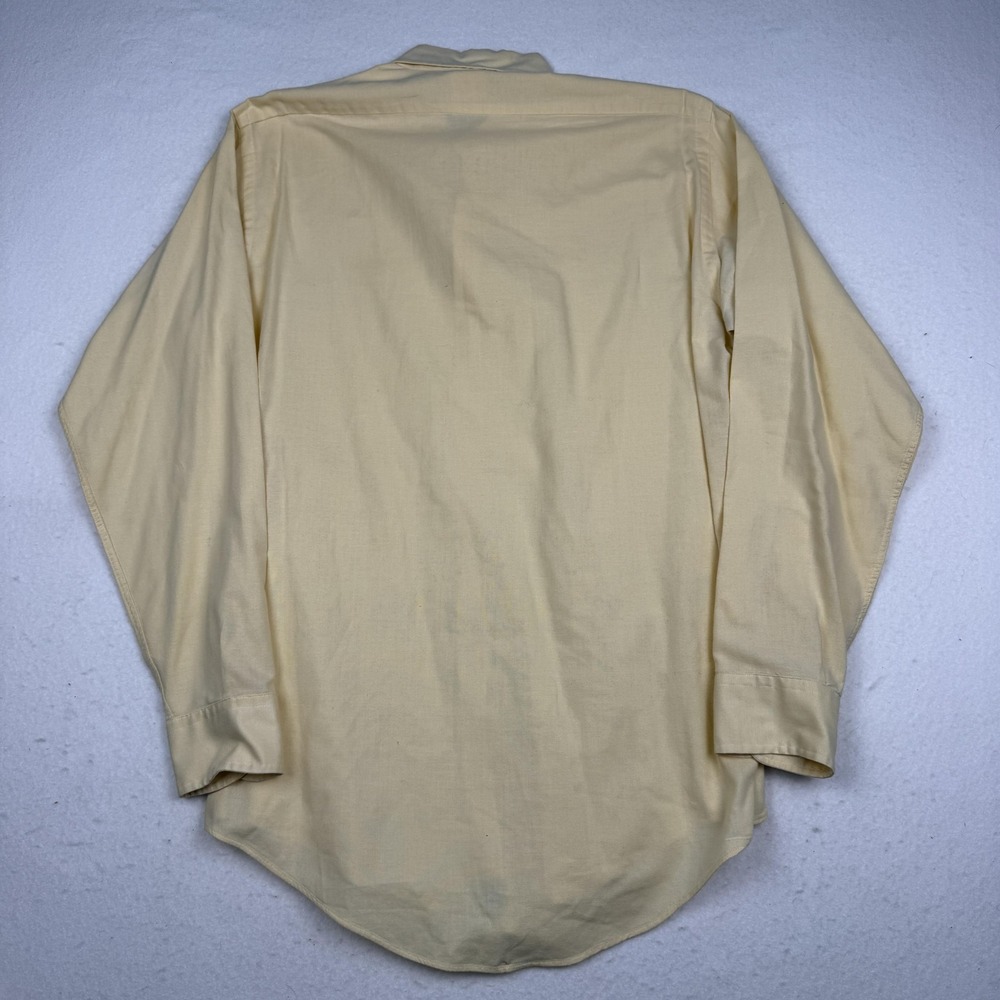 Vintage Brooks Brothers Brooksgate Shirt Mens 15.5 33 Yellow Cotton Long Sleeve - Picture 7 of 8